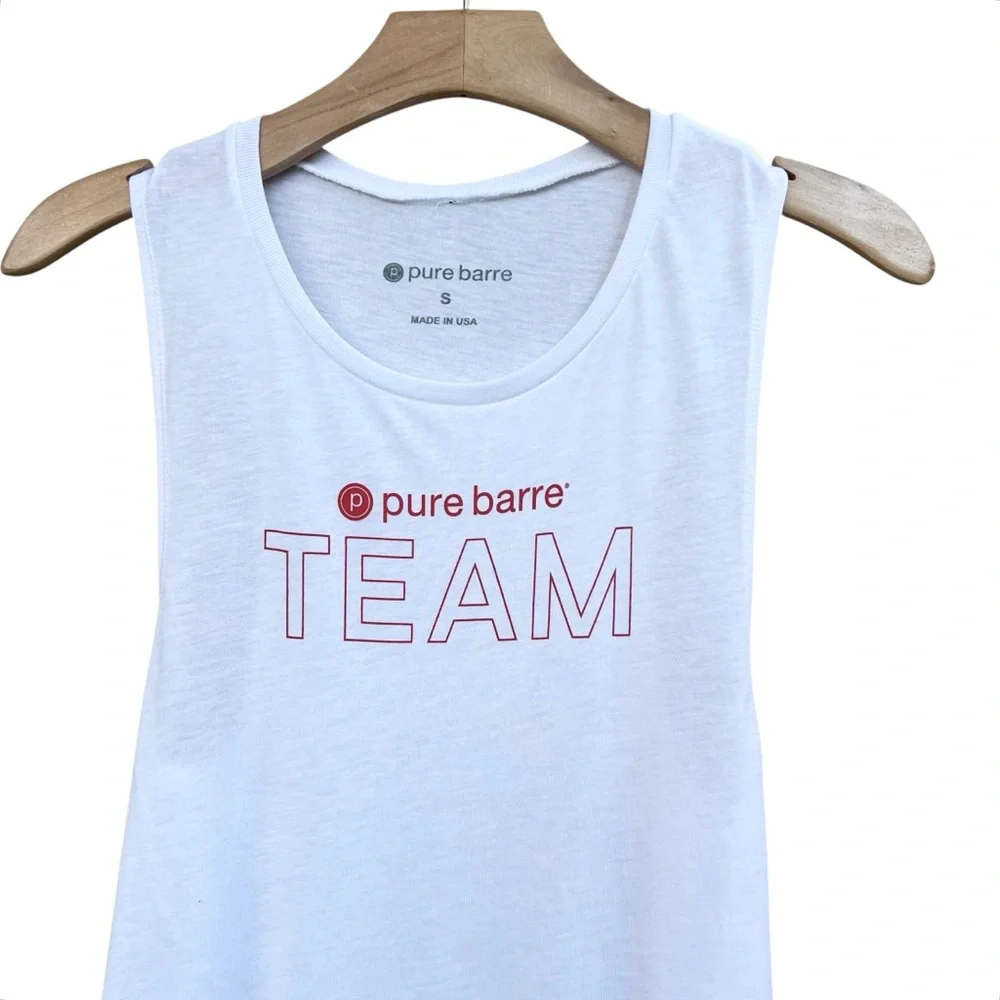 Pure Barre TEAM White Muscle T-Shirt Women’s Size Small New with Tags